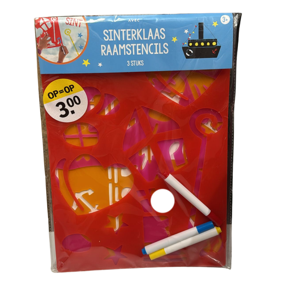 Avec Sinterklaas Raamstencils – 3 stuks