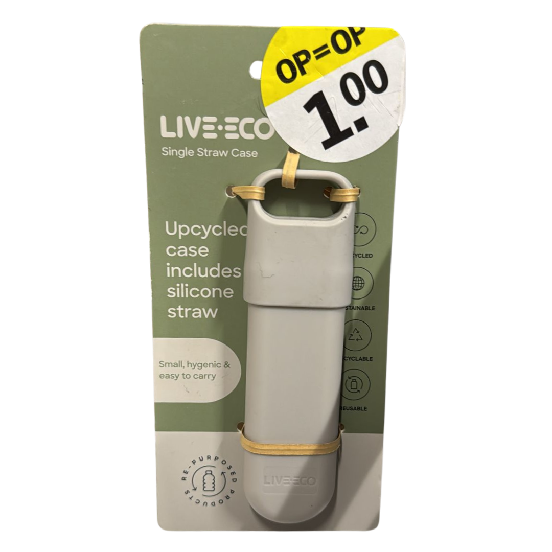 LiveEco Herbruikbare Rietje in Opbergcase – Grijs
