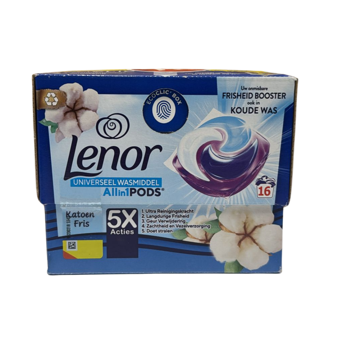 Lenor All-in-1 Pods Katoen Fris 16 stuks