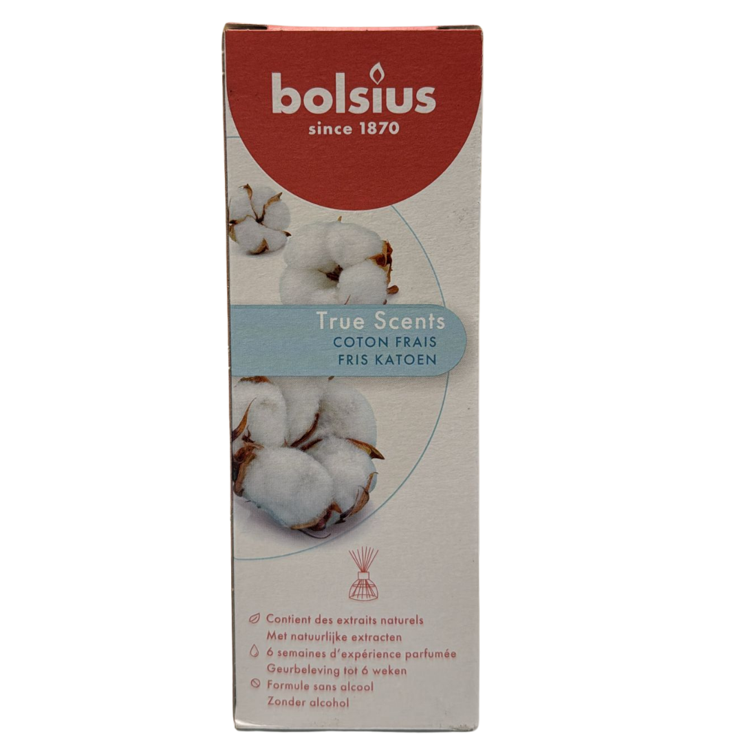 Bolsius True Scents Geurstokjes – Fris Katoen