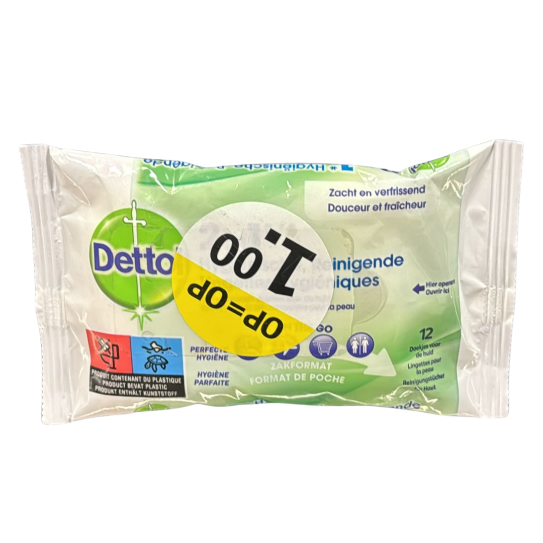 Dettol Reinigende Doekjes Pocketformaat (12 stuks)