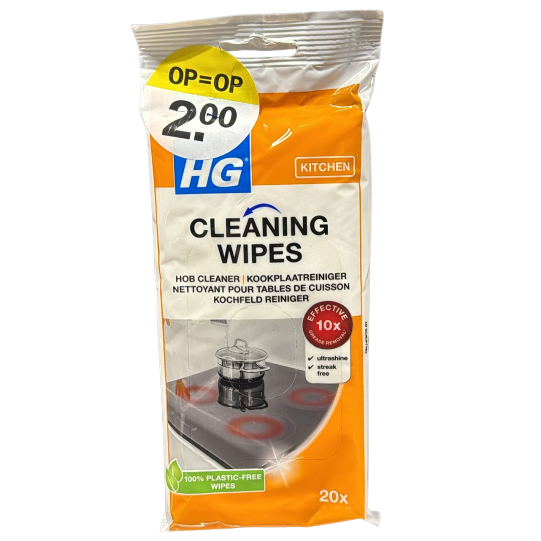 HG Cleaning Wipes - Hob Cleaner (20 stuks)