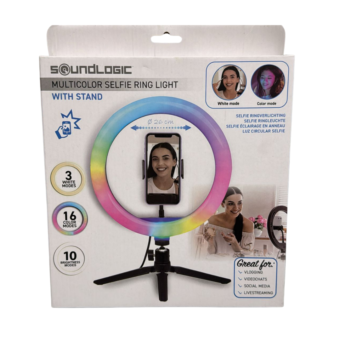 Soundlogic Multicolor Selfie Ring Light – 26cm