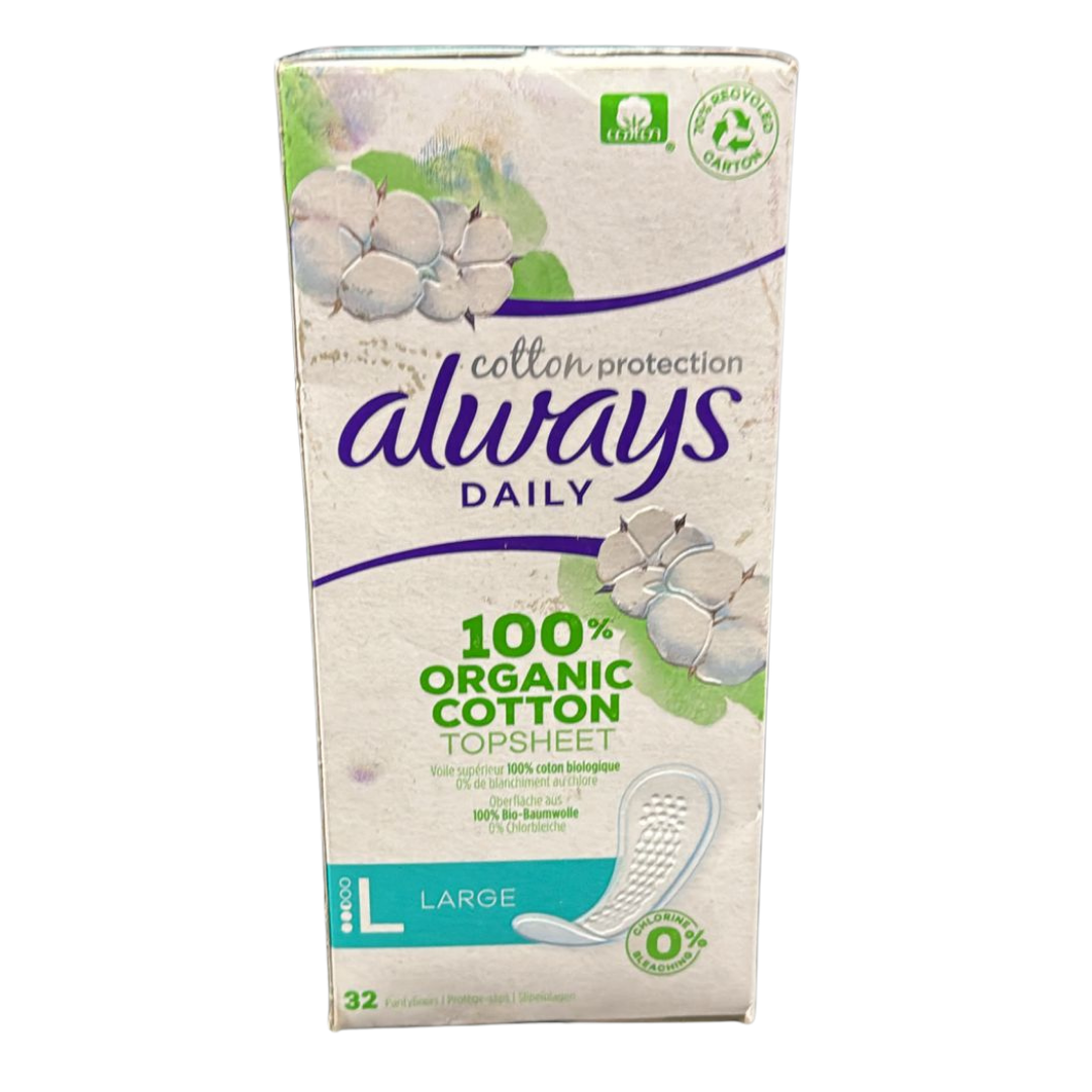 Always Daily Cotton Protection Organic Cotton Large (x32)
