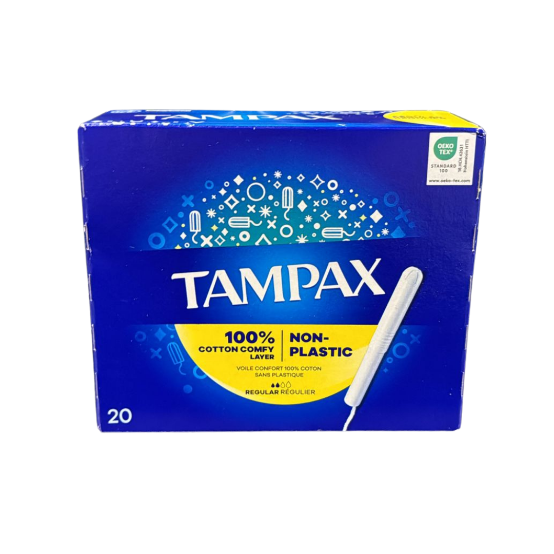 Tampax Tampons 100% Cotton Non-Plastic (x20)